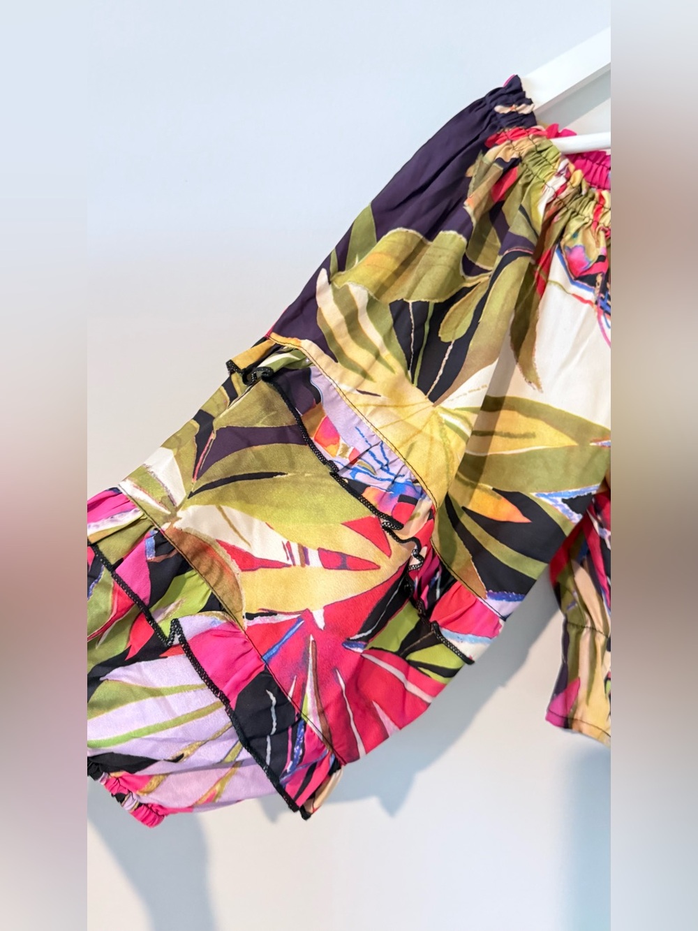 Rachel Tropical Two-Piece Skirt Set in Pink, Green & Black - Picture 8 of 13